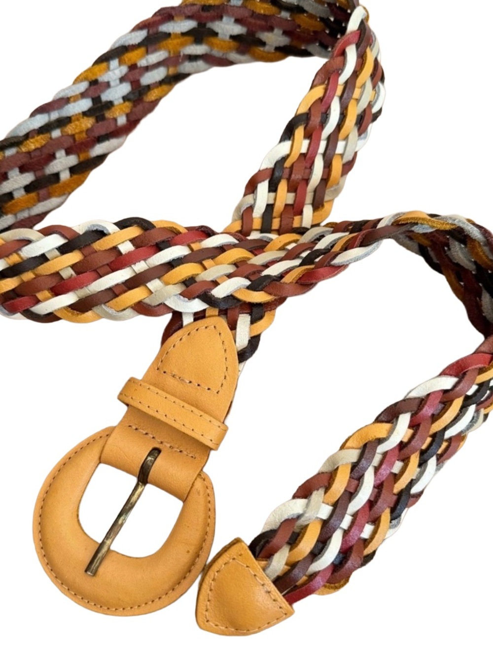 Capezio Argentina Womens Leather Woven Leather Belt Rustic Multicolor Size‎ M/L